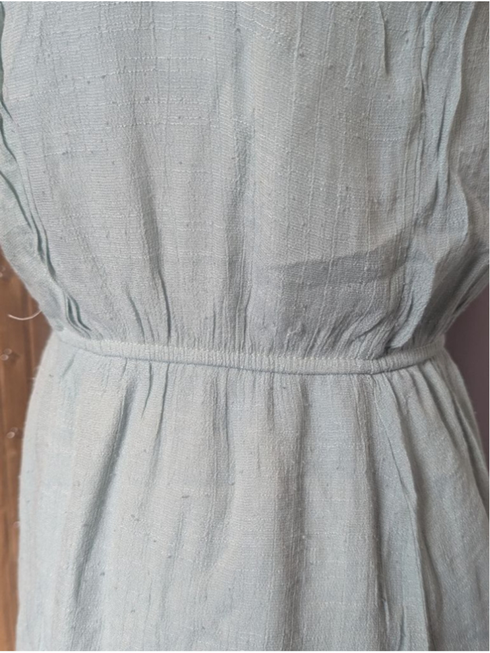 NAIF Light Green Sleeveless Button-Front Embroidered Boho Midi Dress - Picture 6 of 9